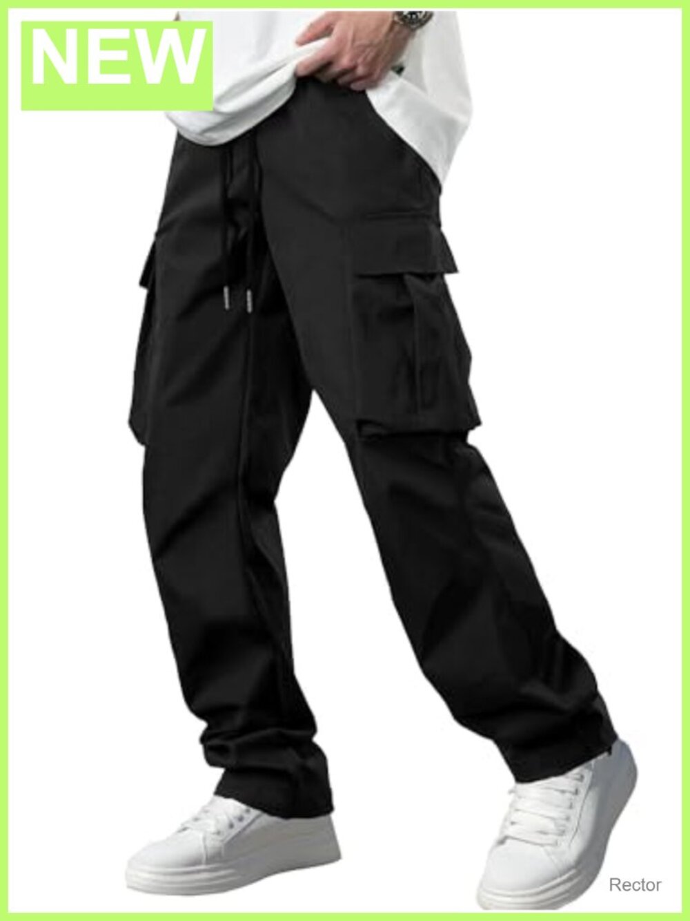 Men's Lightweight Polyester Cargo Pants Tactical Work with Pockets